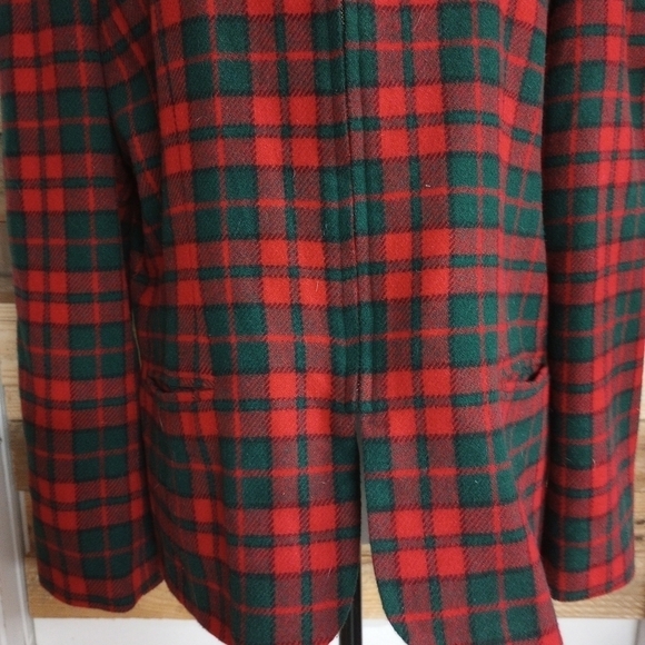 Vintage Norton Mcnaughton Zip Front Plaid Wool Blend Red Green Women's Jacket 14 - Picture 3 of 11